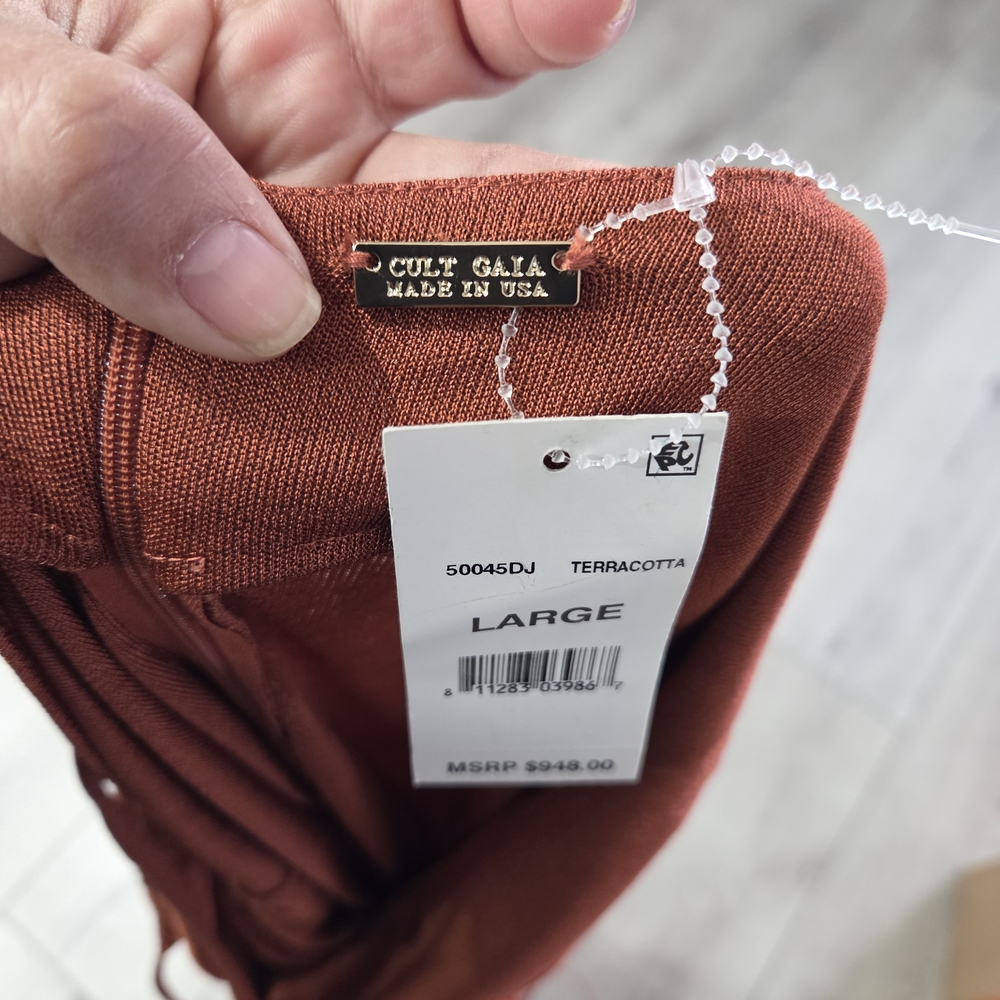 Cult Gaia Natalia Dress - Burnt Orange with Fringe - Picture 8 of 13